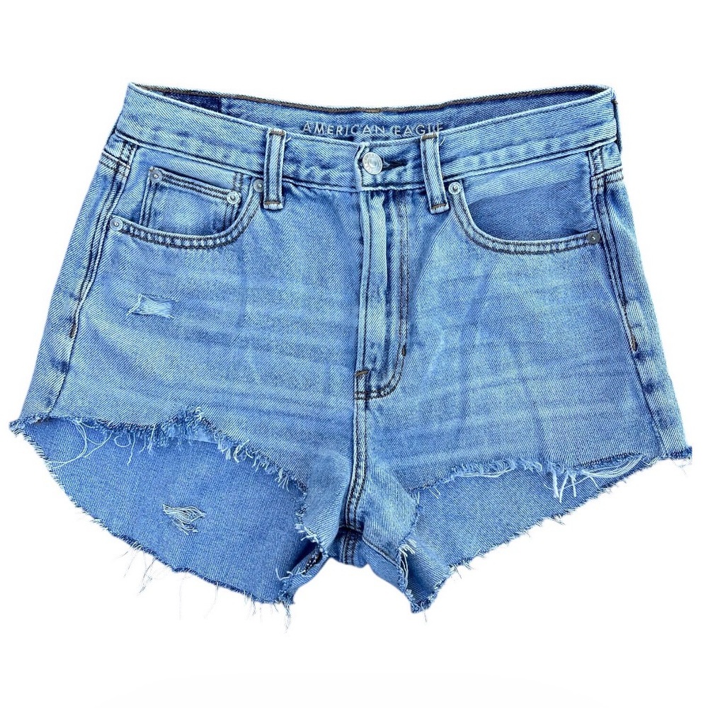 American Eagle High Waisted Distressed Mom Jean Shorts Size 6
